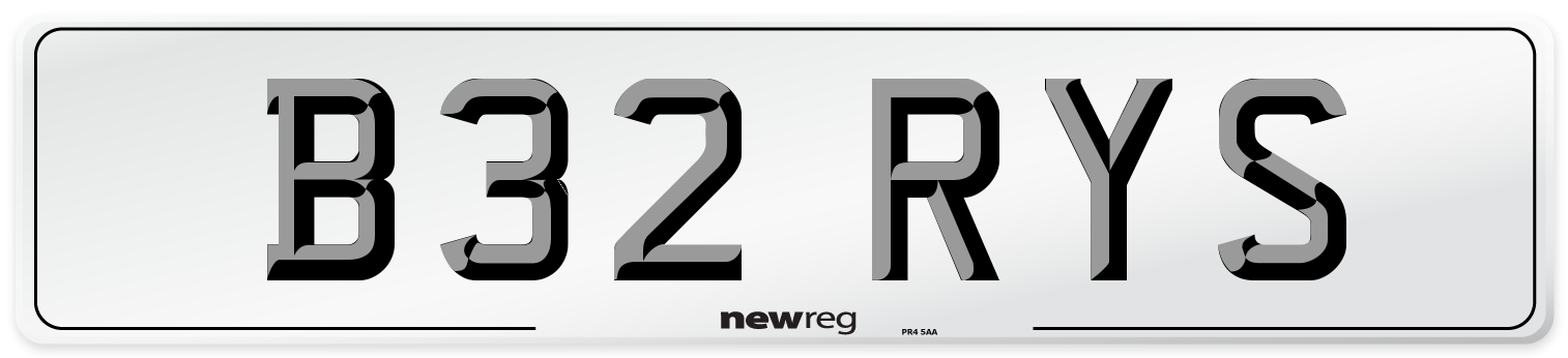 B32 RYS Number Plate from New Reg